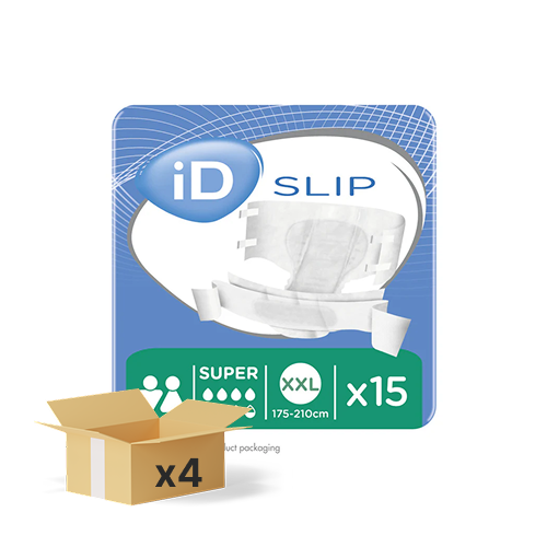iD Super Slip XXL – 4 x 15 Pack (60 Adult Briefs) Bulk