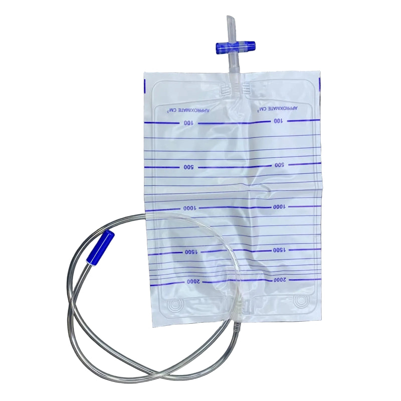 2000ml Urine Drainage Night Bag with Cross Valve
