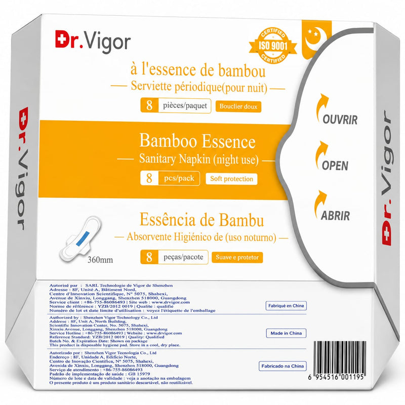 Dr. Vigor Bamboo Essence Sanitary Napkin – Day Pads (10 Pack)