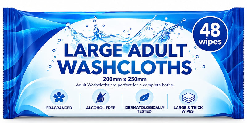 Large Adult Washcloths 200mm x 250mm (48 Units)